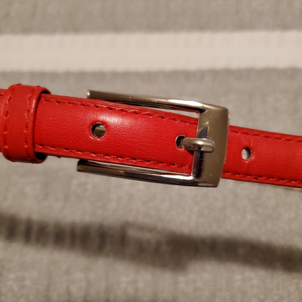 Red Leather Women's Belt